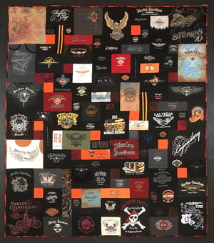 A hell of an awesome Harley Davidson T-shirt quilt!