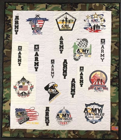 Army 10 miler T-shirt Quilt