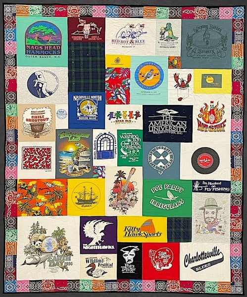 Bandana border on a Too Cool T-shirt Quilt