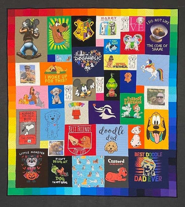 Best of T-shirt quilt of 2020 - dogs, dogs, dogs quilt