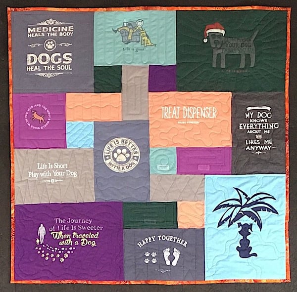 Best of T-shirt quilt of 2020 - happy dog