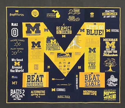 Best of T-shirt quilt of 2020 - U of M Quilt Front