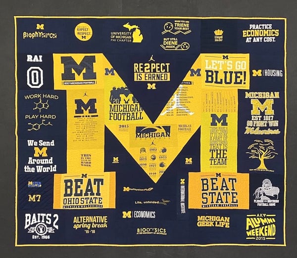 Best of T-shirt quilt of 2020 - U of M Quilt Front