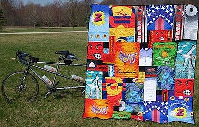 tandem with bike jersey quilt