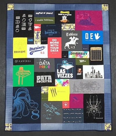 Blue Jean Border on a T-shirt quilt