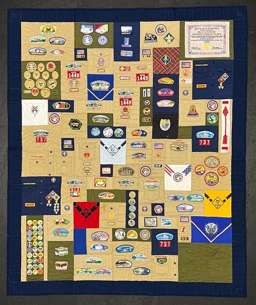 boys scout T-shirt quilt with patches