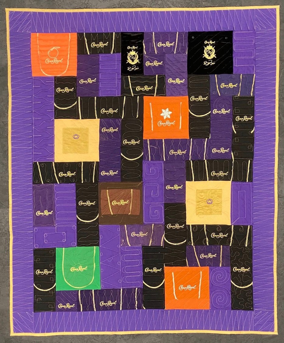 Colorful crown royal quilt