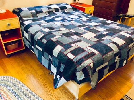 Complete blue jean quilt