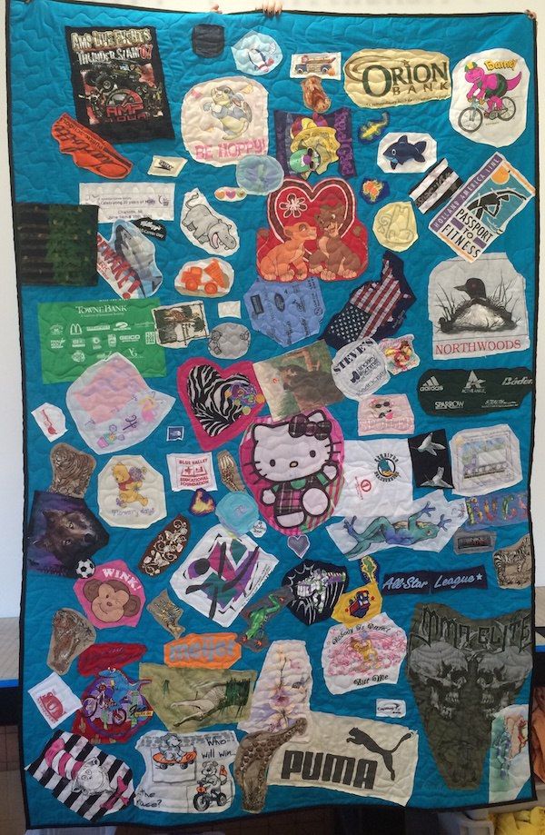 Crazy style T-shirt quilt