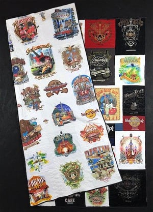 double sided hard rock cafe T-shirt quilt