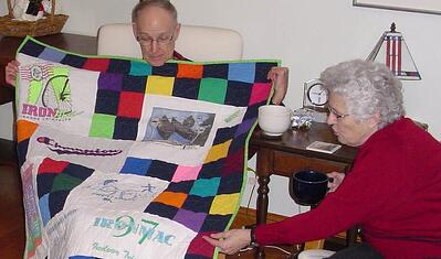 A Too Cool T-shirt quilt for a gift for dad