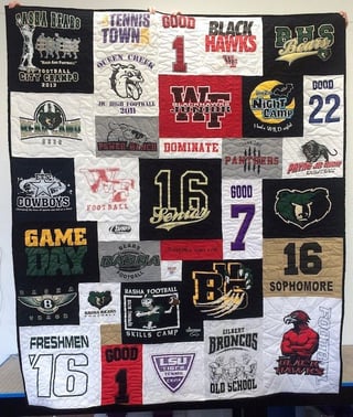 Football T-shirt quilt