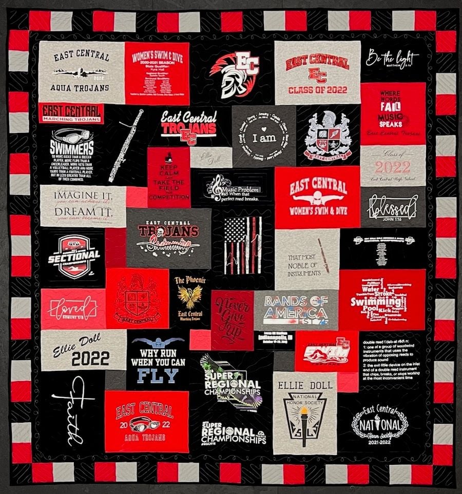 high school graduation T-shirt quilt by Too Cool T-shirt Quilts