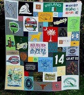 An awesome T-shirt quilt made with the Too Cool style. 