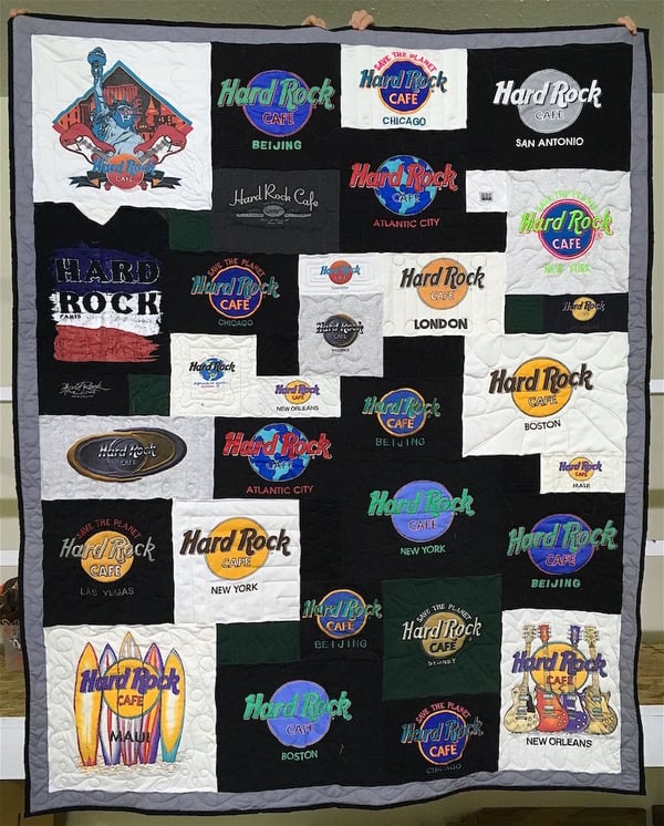 Hard Rock Cafe T-shirt Quilt by Too Cool T-shirt Quilts