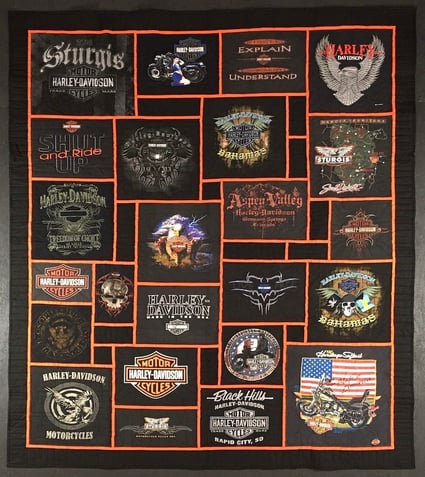 HarleyDavidson Stained glass T-shirt Quilt