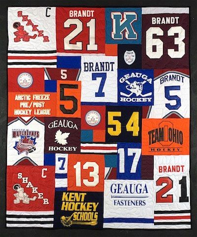 Hockey Jersey quilt by Too Cool T-shirt Quilts