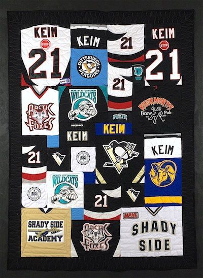 Hockey Jersey quilt by Too Cool T-shirt Quilts