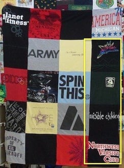 in balance of color on a T-shirt blanket