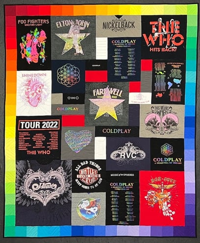 An awesome T-shirt quilt by Too cool T-shirt quilts