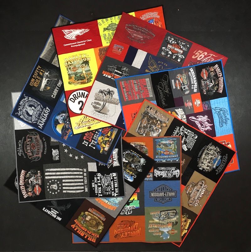 8 Memorial Harley Davidson T-shirt quilts