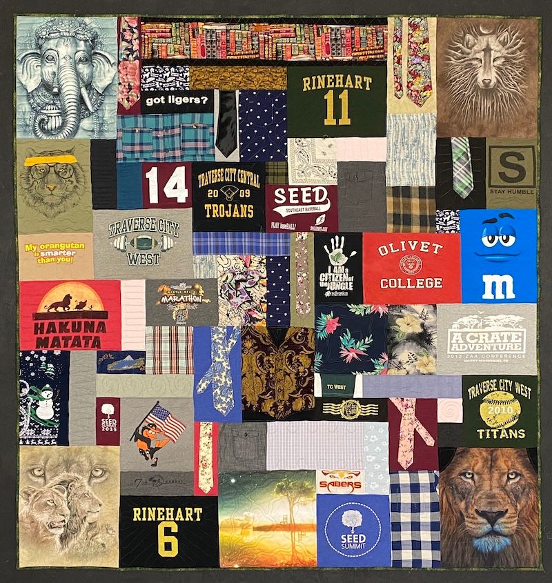 Memorial quilt includes ties by Too Cool T-shirt Quilts