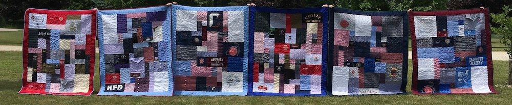 6 memorial quilts for a family to celebrate the life of their grandfather.