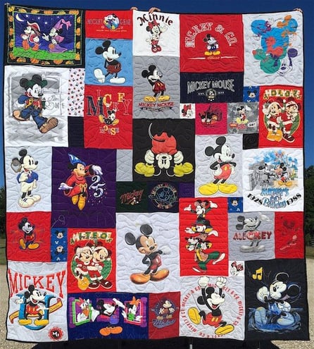 Mickey themed T-shirt quilt