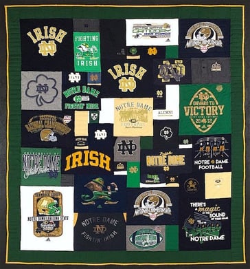 Cool Notre Dame T-shirt quilt