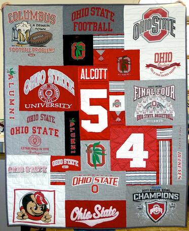 Ohio State Theme T-shirt quilt