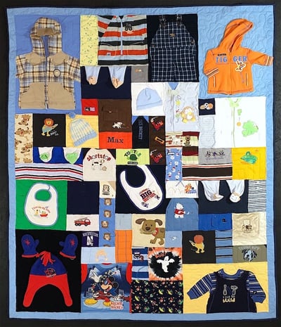 baby Outfits made into a quilt