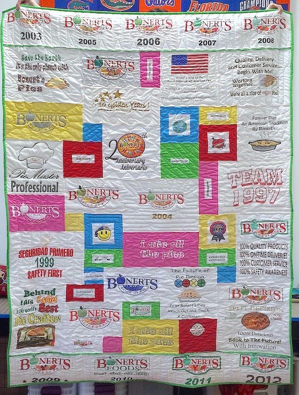 Bonerts Pie T-shirt quilt