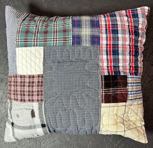 Pillow by Too Cool T-shirt Quilts