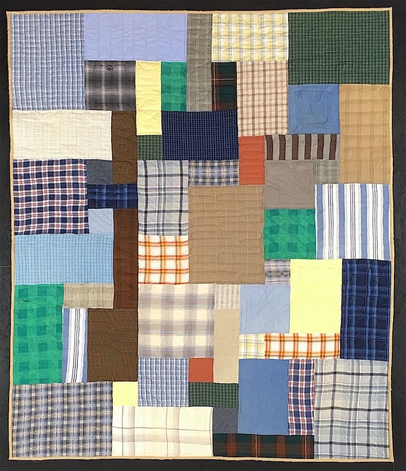 Quilt made from plaid shirts