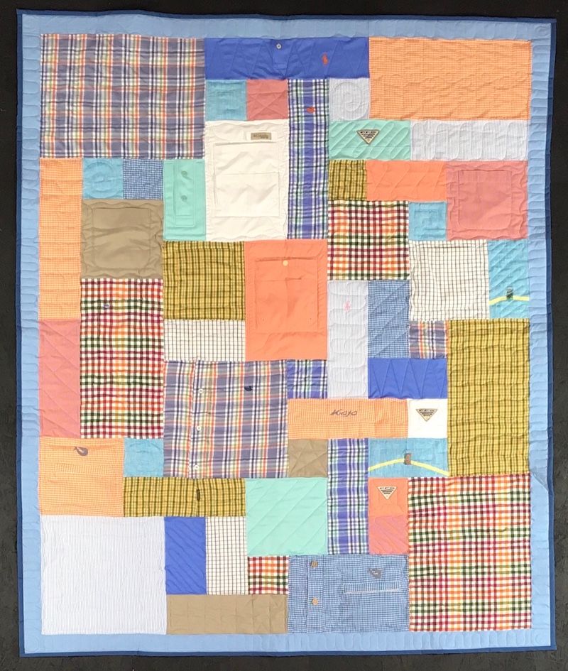 Quilt made from plaid shirts