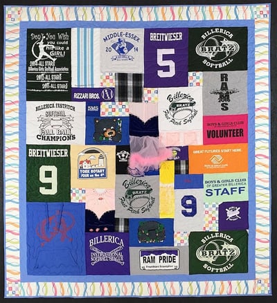 Printed Border added to a T-shirt quilt