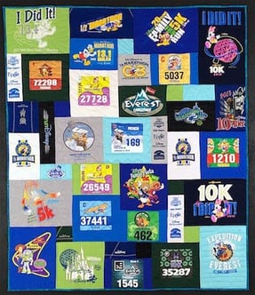 Race bibs disney T-shirt quilt