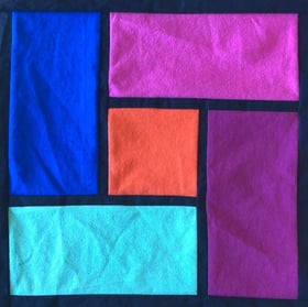 Practice sample for a Stained Glass T-shirt quilt