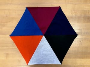 Test triangle block from T-shirt material