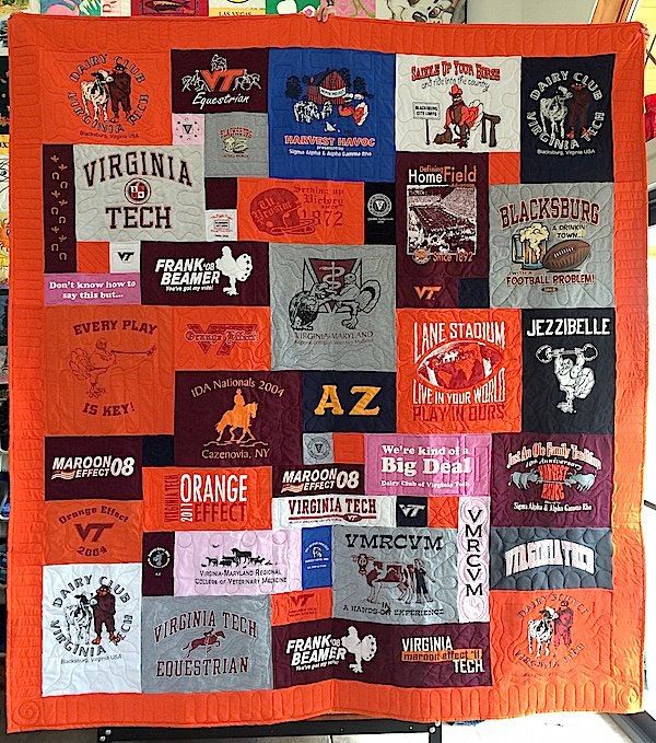 Virginia Tech T-shirt Quilt