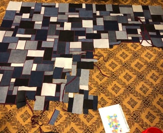 Working on Jean quilt