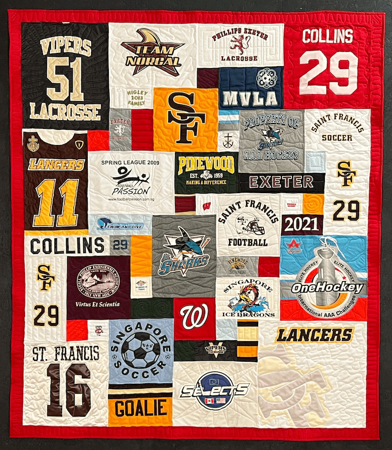 Hockey Jersey quilt by Too Cool T-shirt Quilts